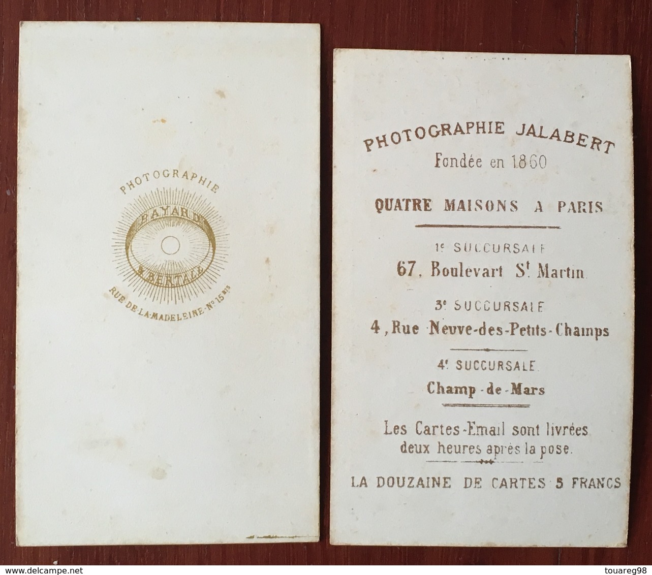 2 CDV. Religieuse. Religieuses. Photographes Jalabert Et Bayard & Bertall à Paris. - Anciennes (Av. 1900)