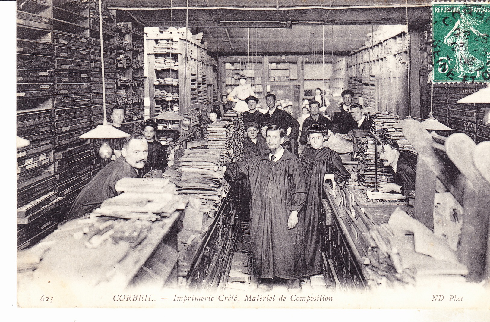 91 Corbeil Imprimerie Crété, Matériel De Composition. Animée,  Datée 1908. Tb état. - Corbeil Essonnes