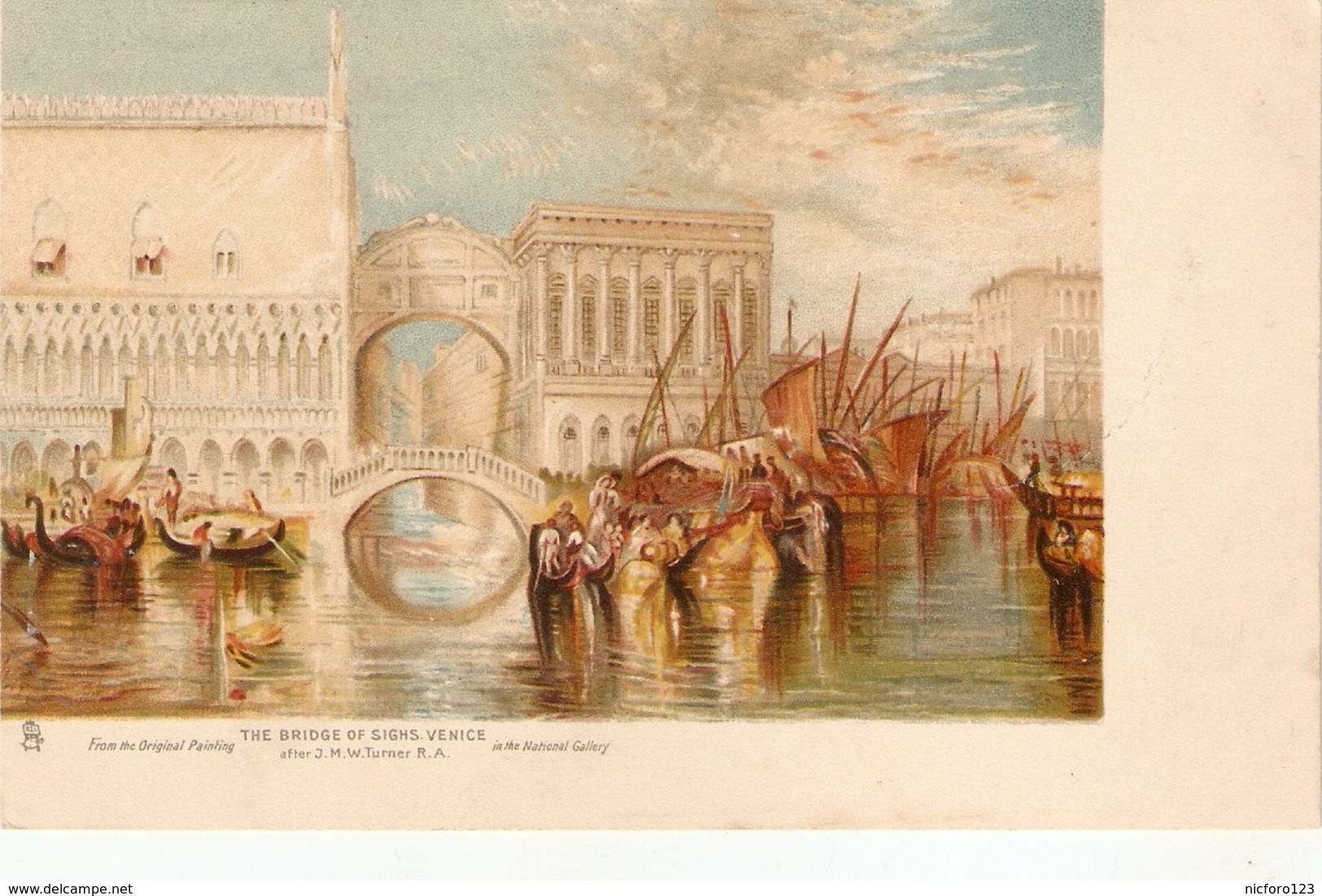 "J.M.W.Turner. The Bridge Of Sights Venice" Tuck Art Connoisseur  Turner's Venice Ser. PC # 2515 - Tuck, Raphael