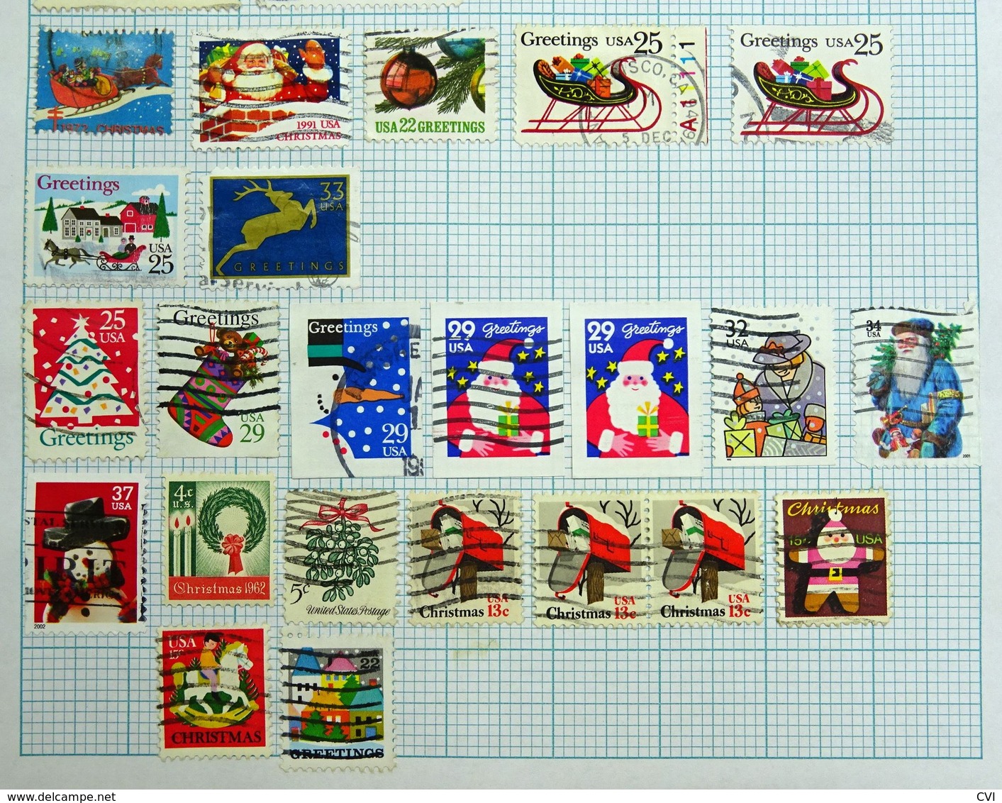 USA Mid Period to Modern, Air Mail, Christmas Stamps, etc on Pages.