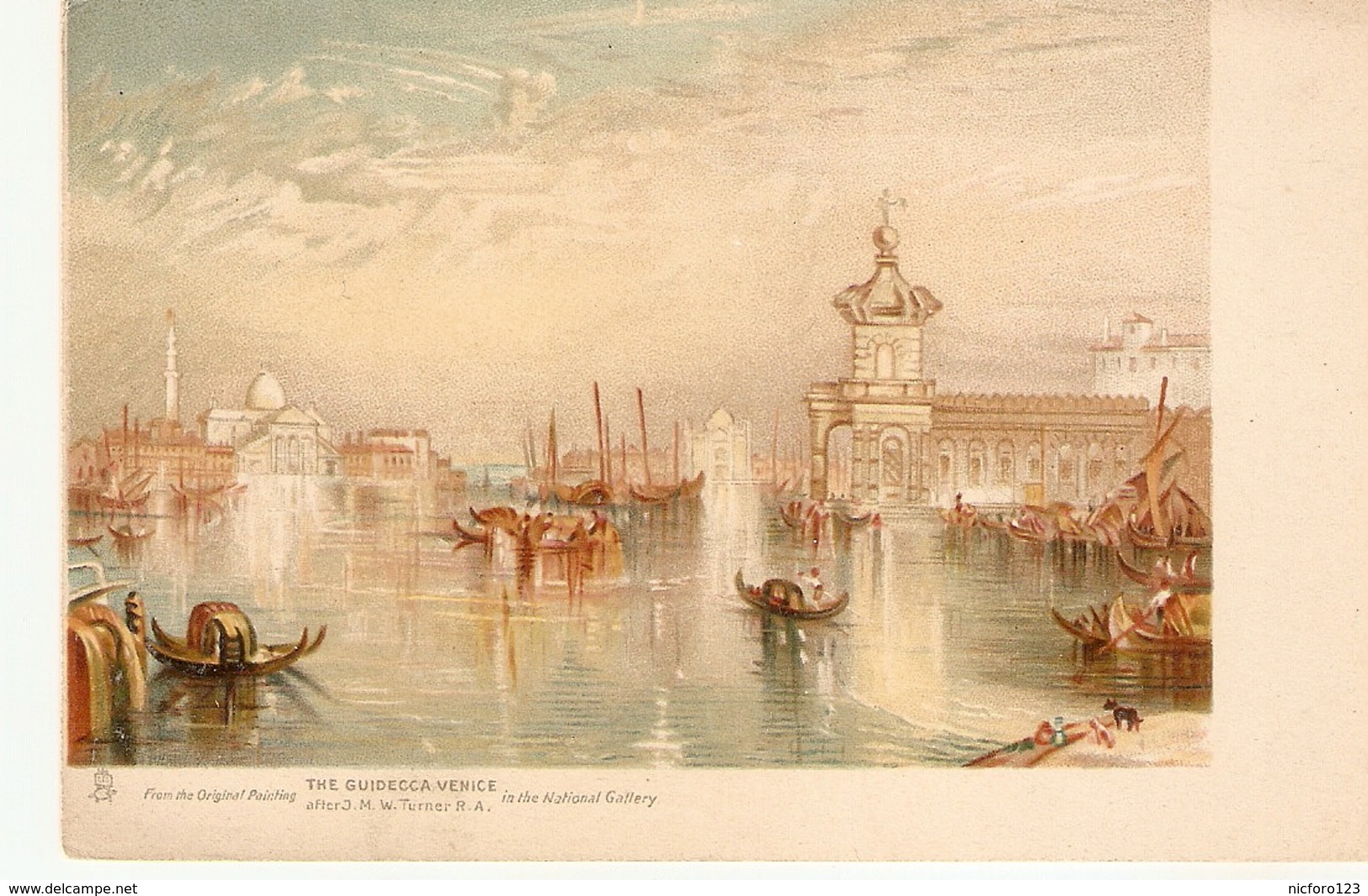 "J.M.W.Turner. The GUIDECCA Venice" Tuck Art Connoisseur  Turner's Venice Ser. PC # 2515 - Tuck, Raphael