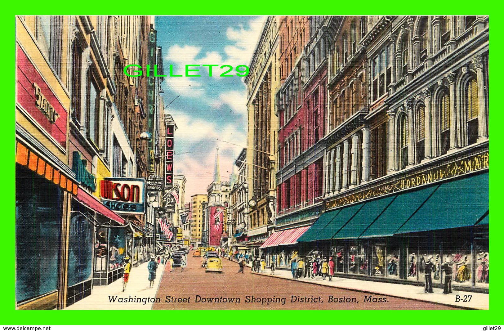 BOSTON, MA - WASHINGTON STREET DOWNTOWN SHOPPING DISTRICT - ANIMATED - - Boston