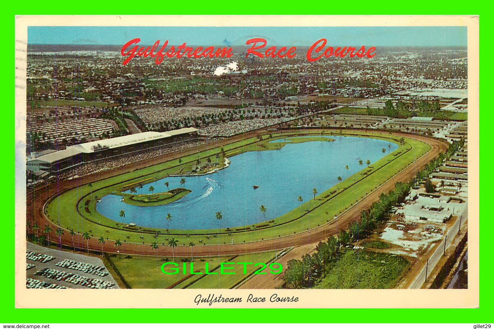 HALLENDALE, FL - GULF STREAM RACE COURSE ON U.S. No 1 - TRAVELK IN 1966 - GOLF STREAM CARD & DISTRIBUTING CO - - Autres & Non Classés