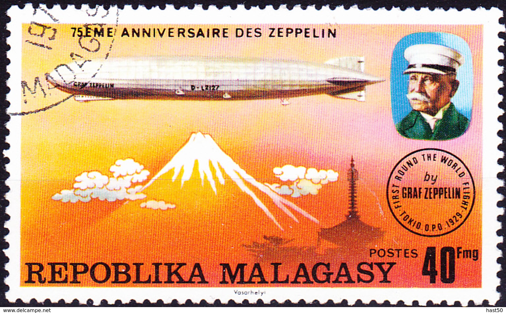 Madagaskar - Luftschiff LZ-127 „Graf Zeppelin“ über Japan (Mi.Nr.: 783) 1976 - Gest Used Obl - Madagascar (1960-...)