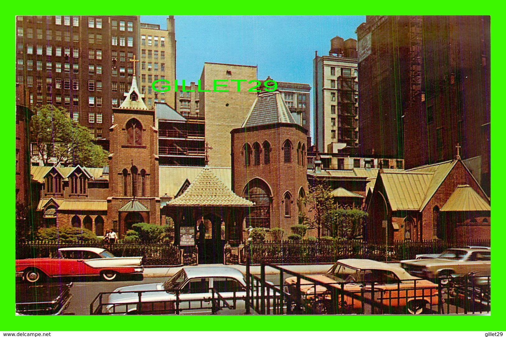 NEW YORK CITY, NY - LITTLE CHURCH AROUND THE CORNER -  DEXTER PRESS INC - ANIMATED WITH CARS FORD, - Églises