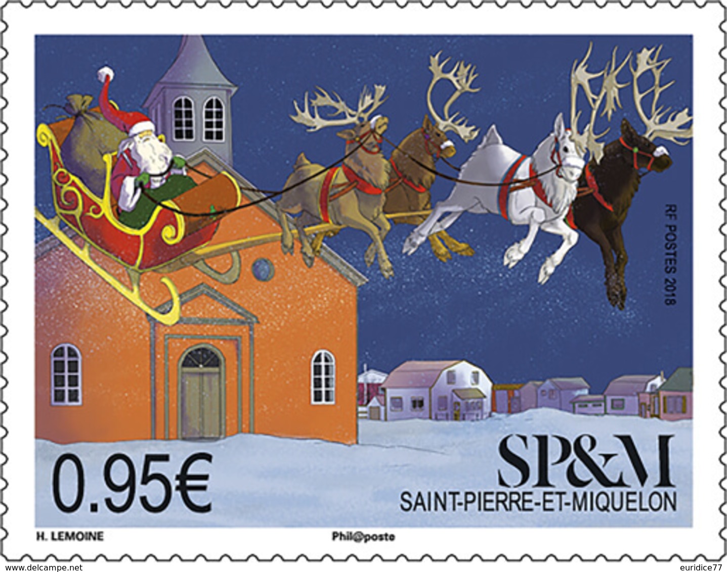 Saint Pierre & Miquelon 2018  - Le Traineau Du Père Noël Mnh - Nuevos