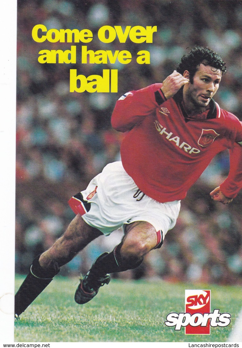 Postcard Advertising Sky Sports Ryan Giggs Manchester United [ Football Interest ] My Ref  B23316 - Advertising