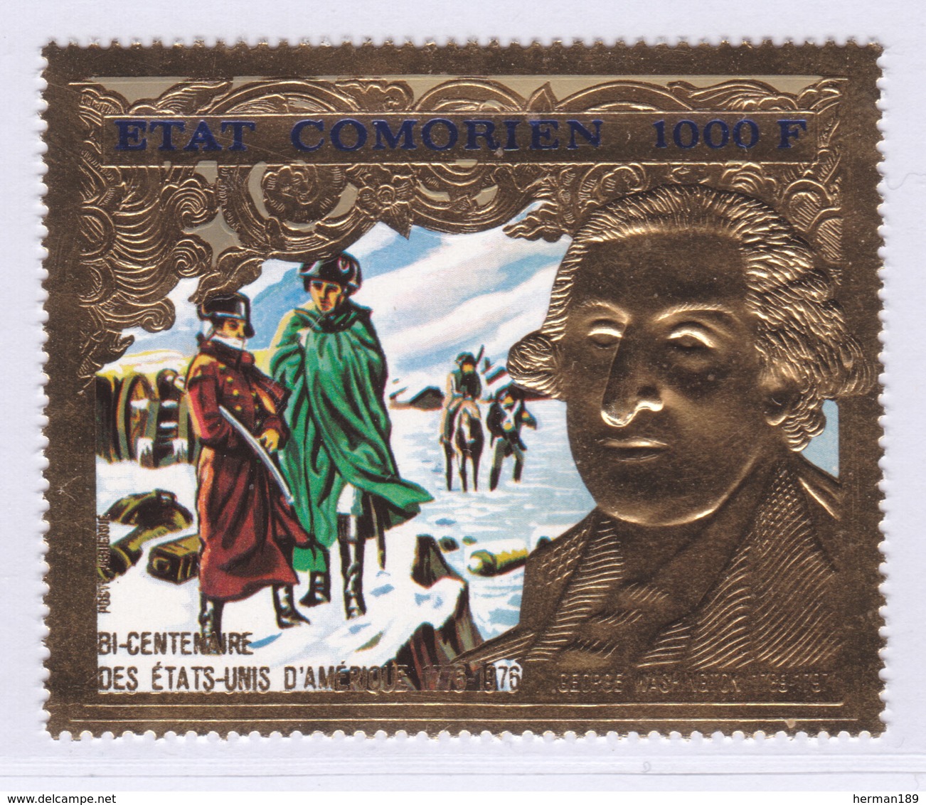 COMORES AERIENS N°  100 ** MNH Neuf Sans Charnière, TB (8239) 200 Ans Indépendance USA - 1976 - Comores (1975-...)