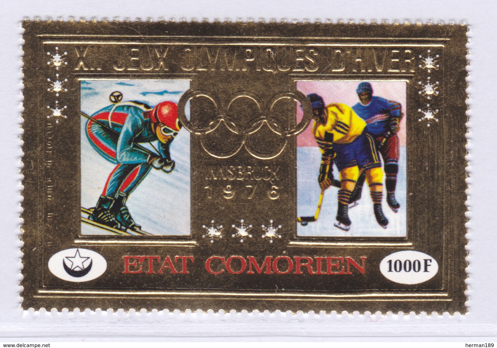 COMORES AERIENS N°  103 ** MNH Neuf Sans Charnière, TB (8240) Jeux Olympiques D'hiver Innsbruck - 1976 - Comoros