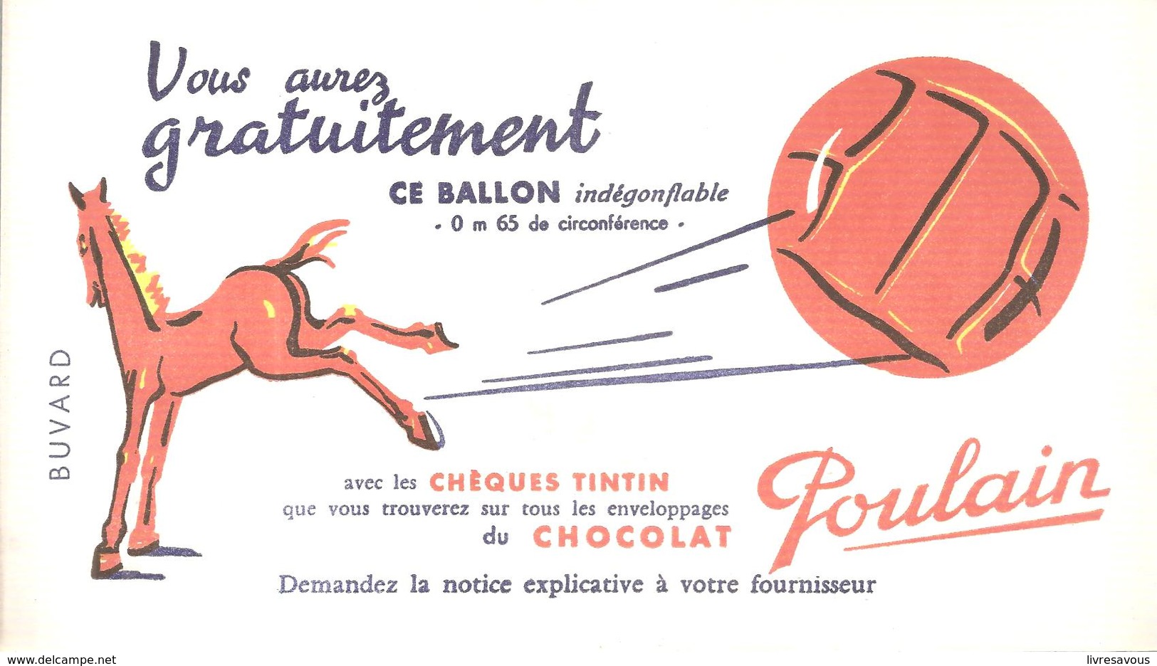 Buvard POULAIN Vous Aurez Gratuitement Ce Ballon Indégonflable - Chocolat