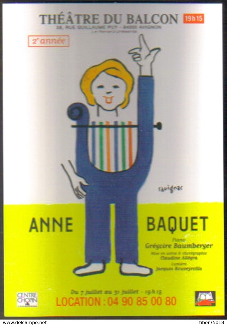 Carte Postale : Anne Baquet (2e Année) - Théâtre Du Balcon - Avignon - Illustration Savignac - Savignac