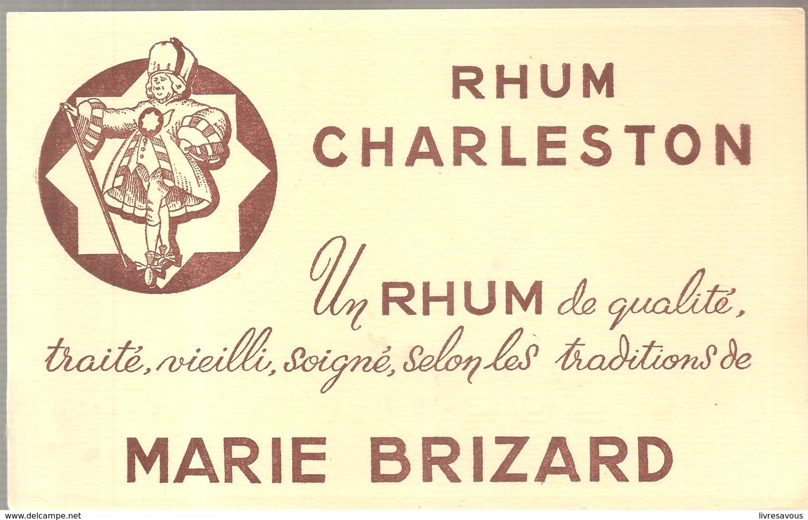 Buvard RHUM CHARLESTON Un Rhum De Qualité , Traité, Vieilli, Soigné, Selon Les Traditions De MARIE BRIZARD - Liqueur & Bière