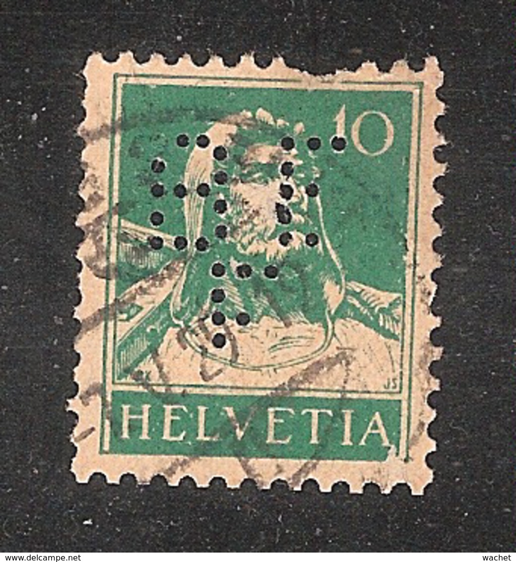 Perfin/perforé/lochung Switzerland No YT200 1930 William Tell   BE  F  Banque De L'Etat De Fribourg - Perforadas