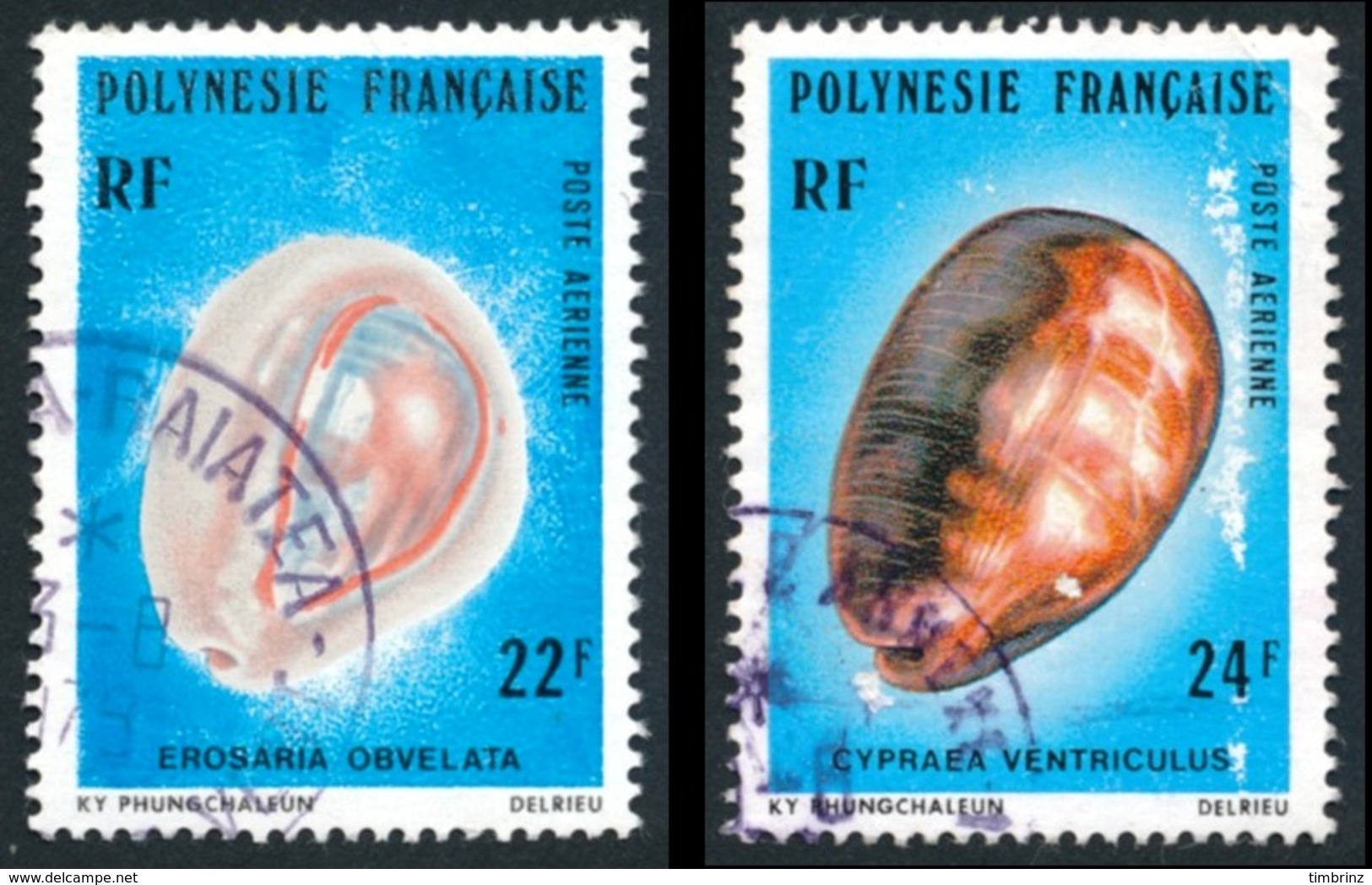 POLYNESIE 1978 - Yv. PA 132 Et 133 Obl.   Cote= 2,65 EUR - Coquillages (2 Val.)  ..Réf.POL23479 - Usados