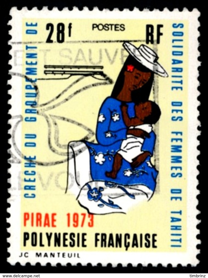 POLYNESIE 1973 - Yv. 93 Obl.   Cote= 5,50 EUR - Crèche Groupement De Solidarité Des Femmes  ..Réf.POL23496 - Oblitérés