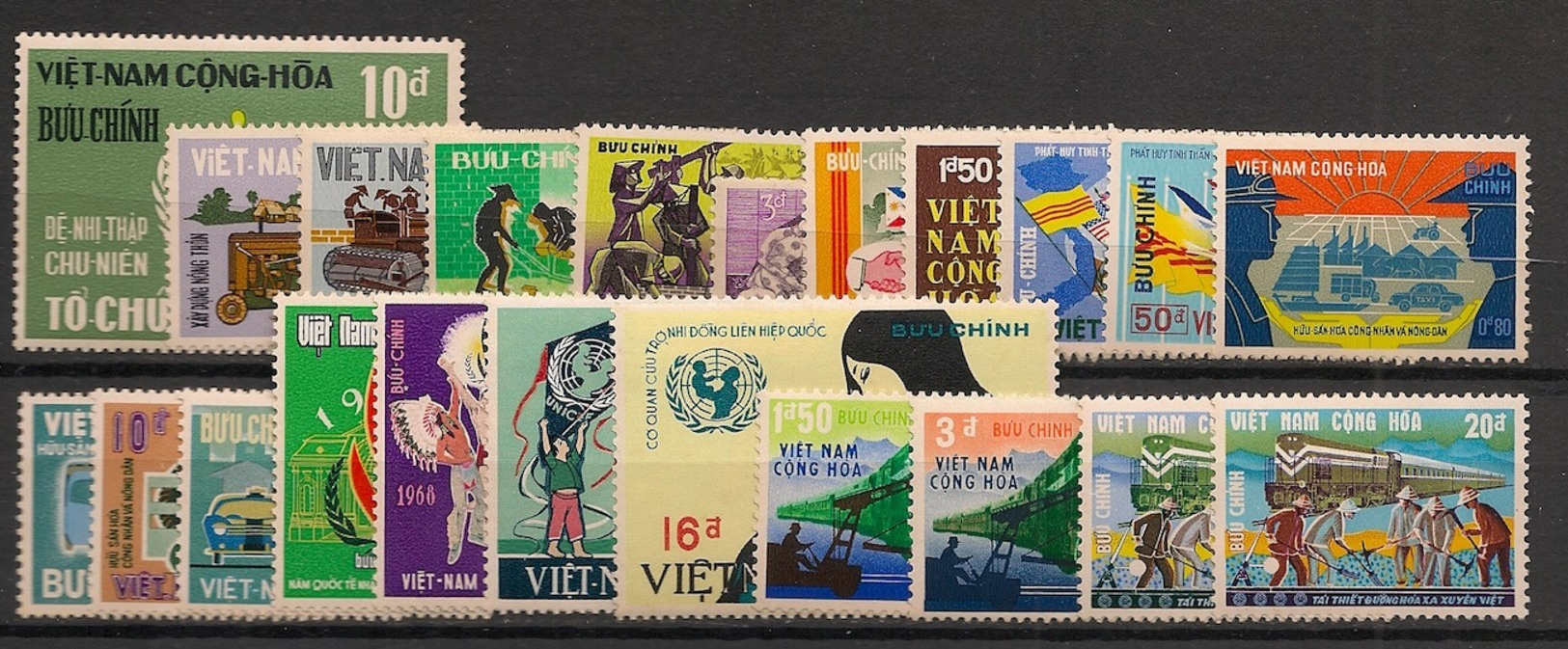 South Vietnam - Complete Year 1968 - N°Yv. 325 à 346 - 22v / Année Complète  - Neuf Luxe ** / MNH / Postfrisch - Viêt-Nam