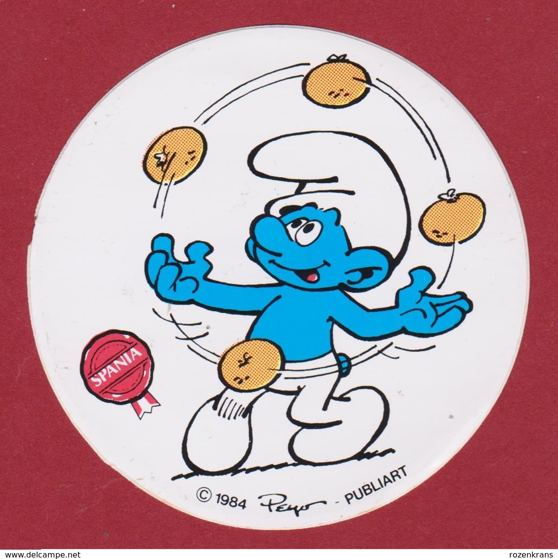 Sticker Strip Stripfiguur Smurf Schtroumpfs Schtroumpf Los Pitufos I Puffi Peyo 1984 Bande Dessinée Autocollant Spania - Autocollants