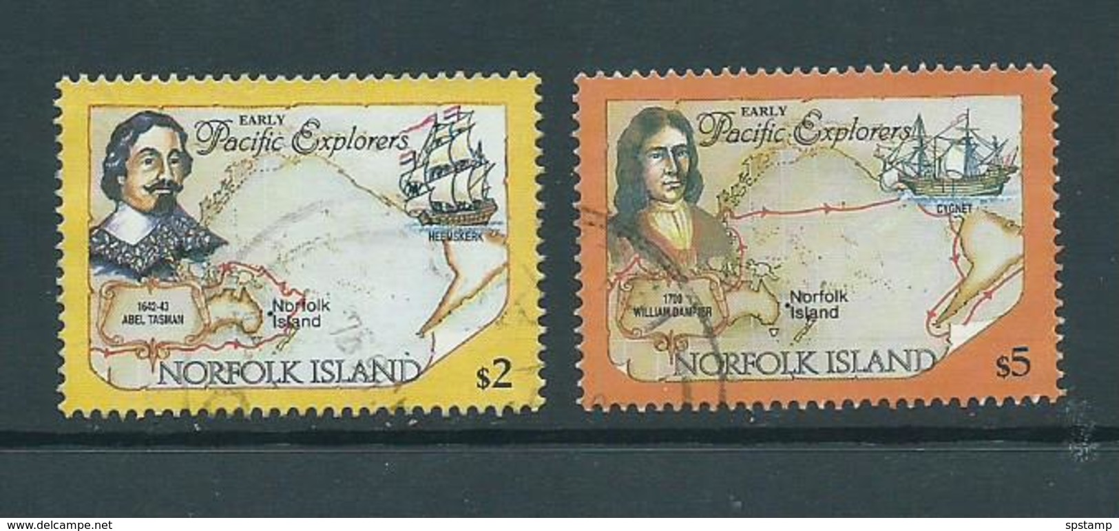 Norfolk Island 1994 Pacific Explorer $2 Tasman & $5 Dampier High Values FU - Norfolk Island