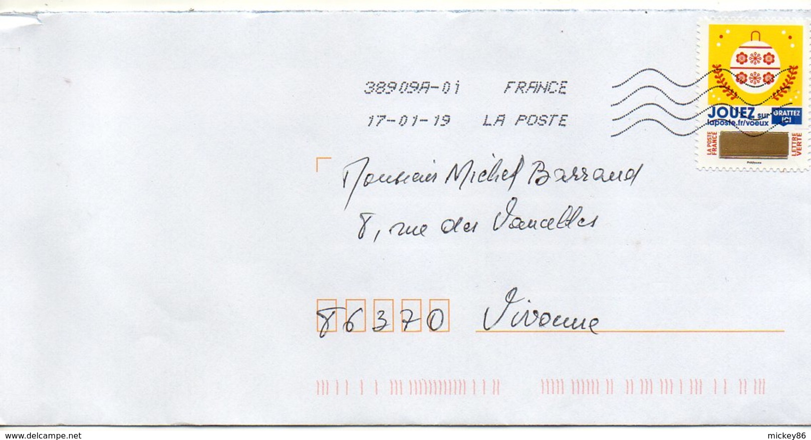 2018- Tp Adhésif " Voeux " --JOUEZ ---timbre à Gratter   --seul Sur Lettre-------- - 1961-....