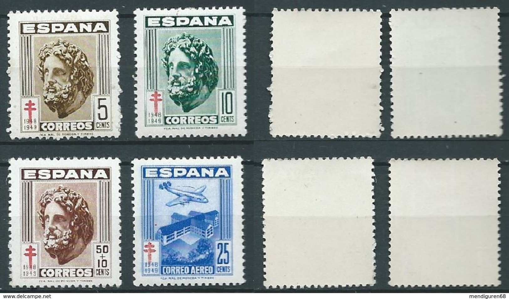 ESPAGNE SPANIEN SPAIN ESPAÑA 1948 PROTUBERCULOSES SET 4V ED 1040-43 YT 781-83+A239 MI ZW45-47+968 SG 1109-12 SC RA25-6+R - Neufs