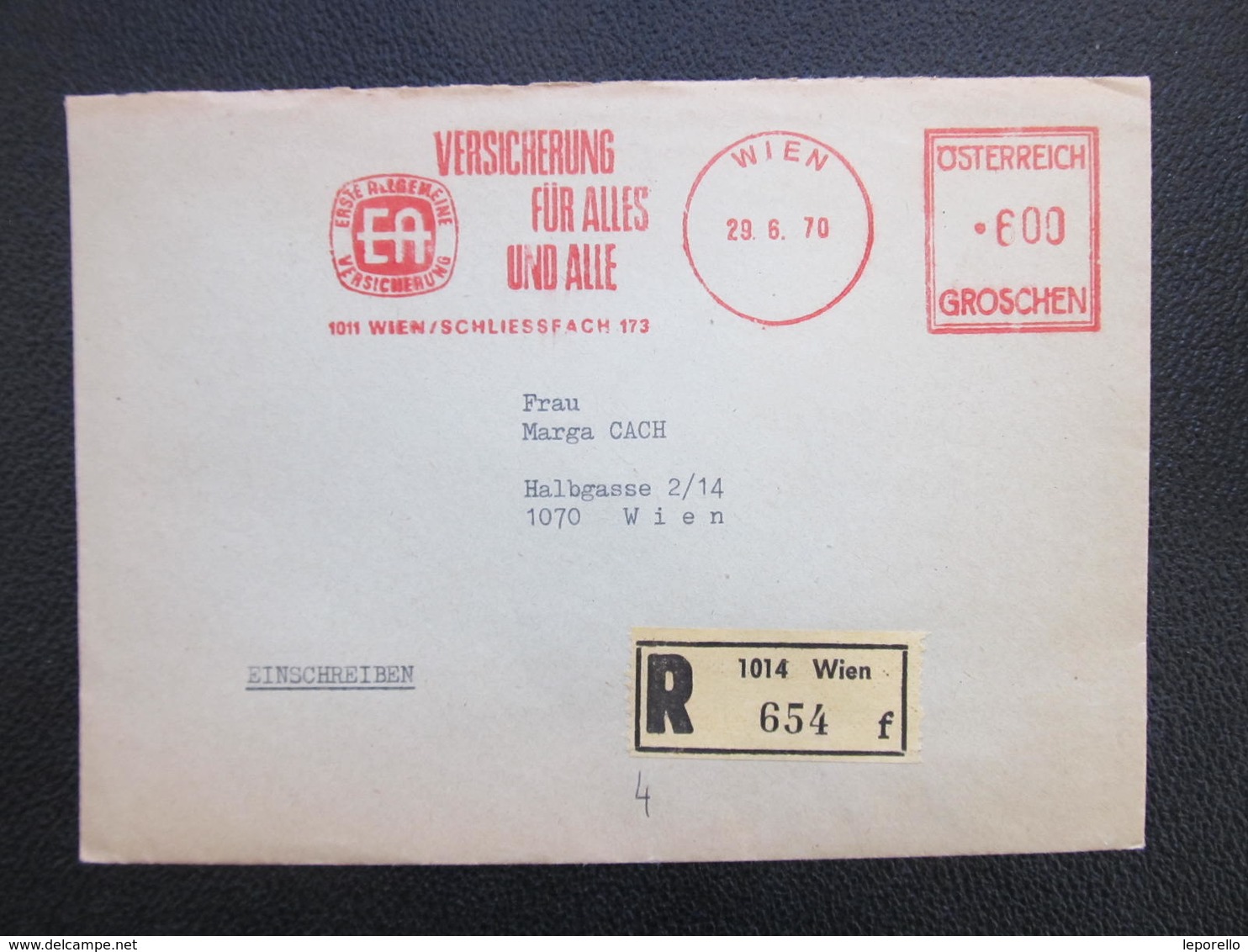 BRIEF Wien Versicherung Für Alles 1970  Frankotype Postfreistempel // L3882 - Briefe U. Dokumente