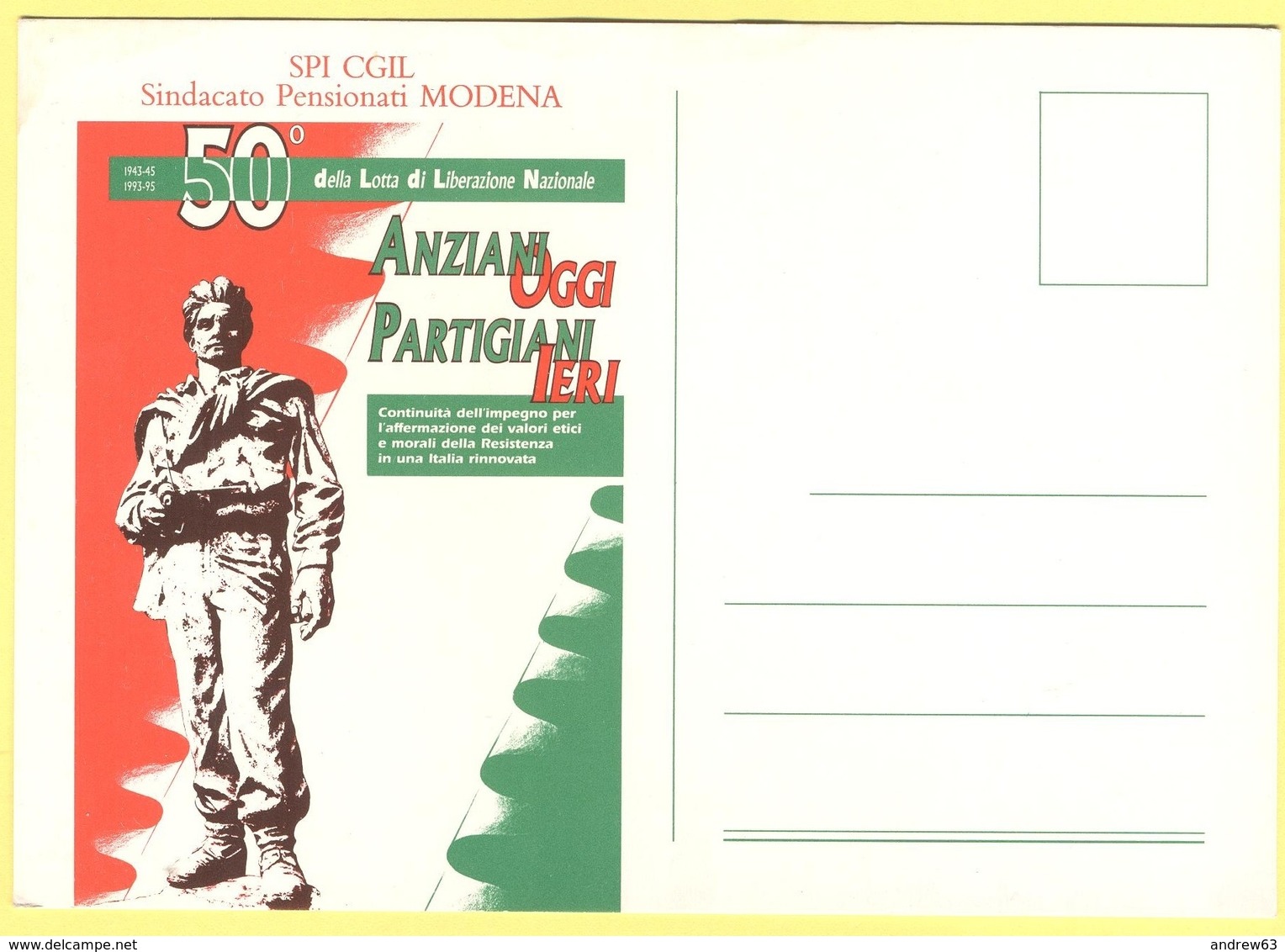 Tematica - Sindacati - SPI-CGIL - 1945-1995 - 50° Anniversario Della Lotta Di Liberazione Nazionale - Anziani Oggi/Parti - Labor Unions