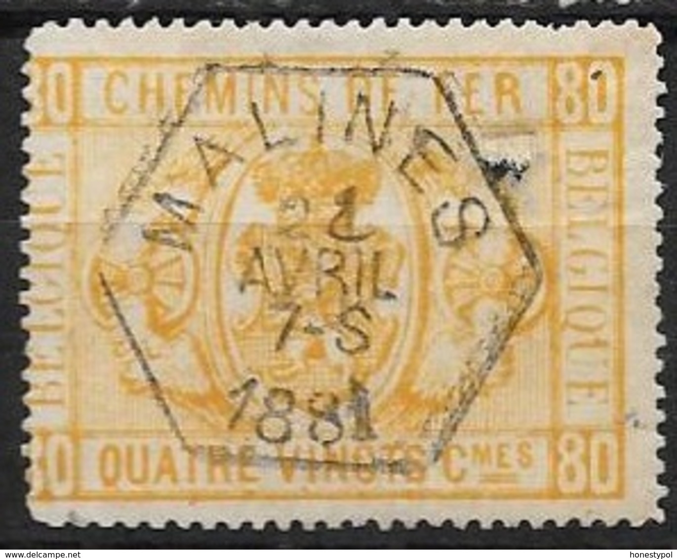 TR5 - 80 Cent - Orange - Rijkswapen In Ovaal - 'MALINES' - Oblitérés