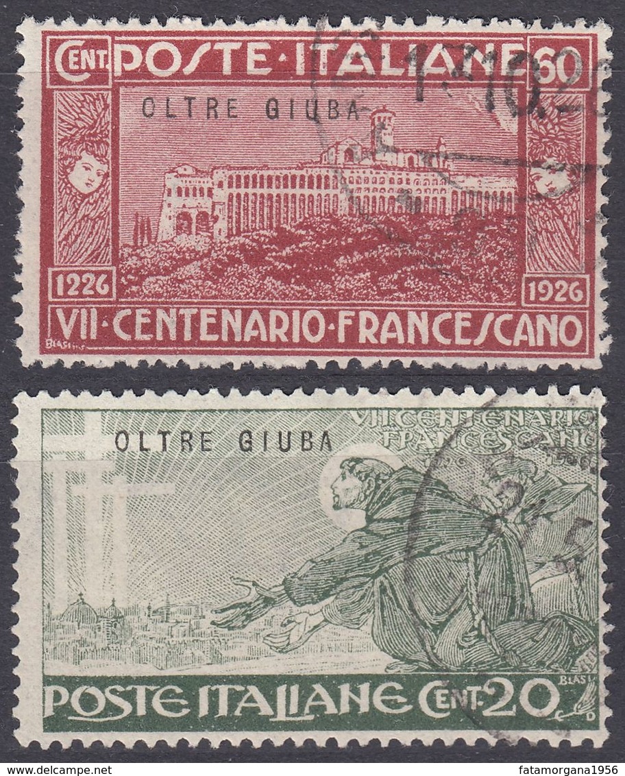 OLTRE GIUBA (occupazione Italiana) - 1926 - Due Valori Usati: Yvert  24 E 26. - Oltre Giuba