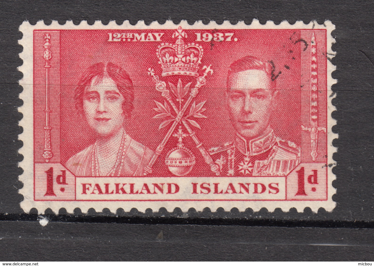 ##19, Falkland Islands, George VI, Couronnement, Coronation, Bijoux, Jewels, épée, Sword - Falkland