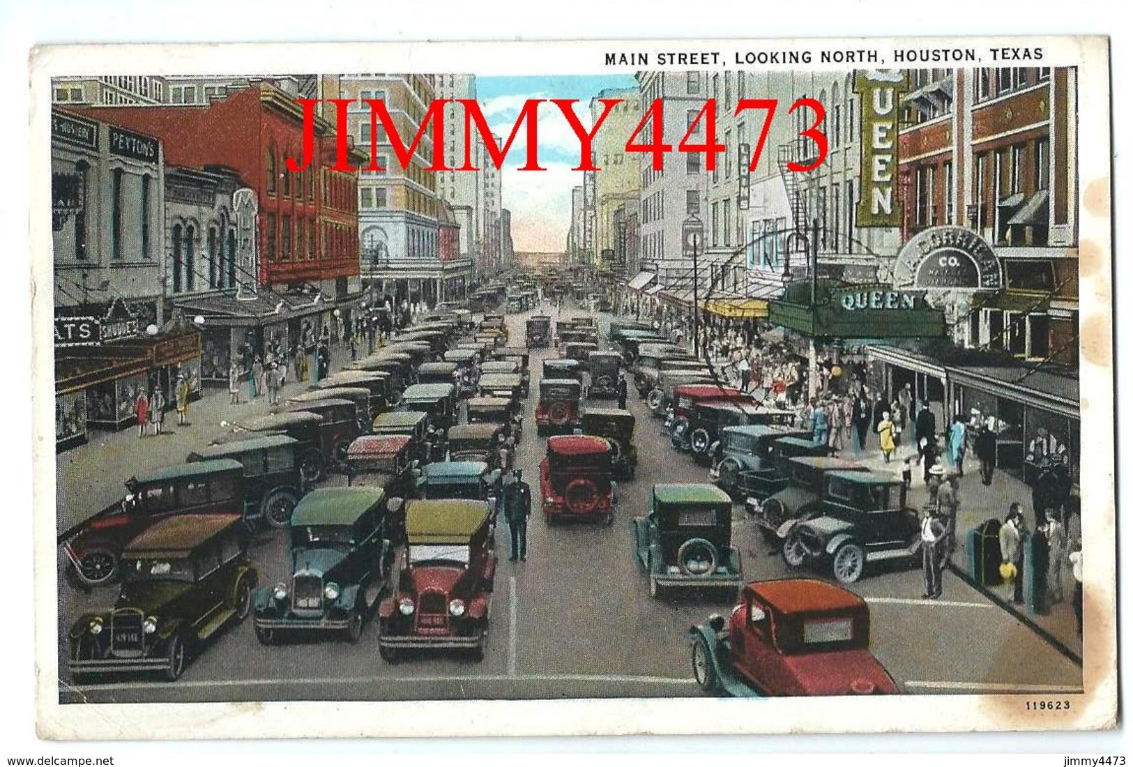 POST CARD - Vieilles Voitures En 1930 - MAIN STREET LOOKING NORTH , HOUSTON  TEXAS TX - Pub. By Seawall Specialty Co - PKW