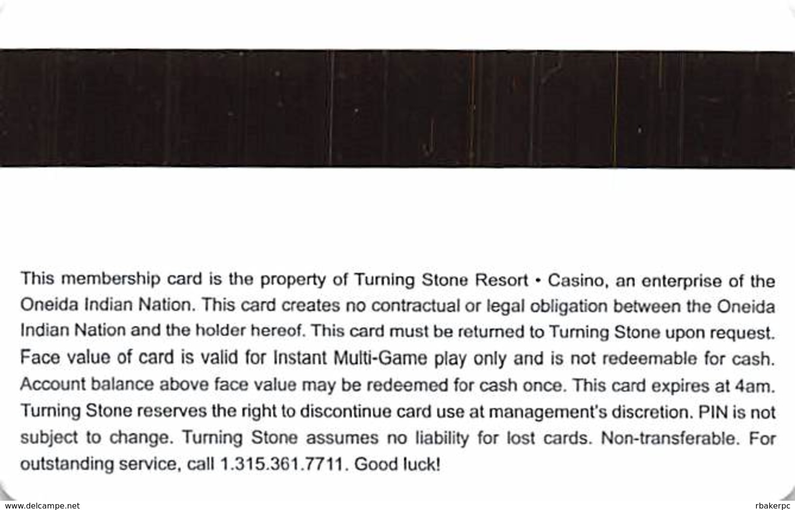 Turning Stone Casino - Verona NY - $25 Instant Multi-Game Credits - XX17 Issue (See Description) - Cartes De Casino