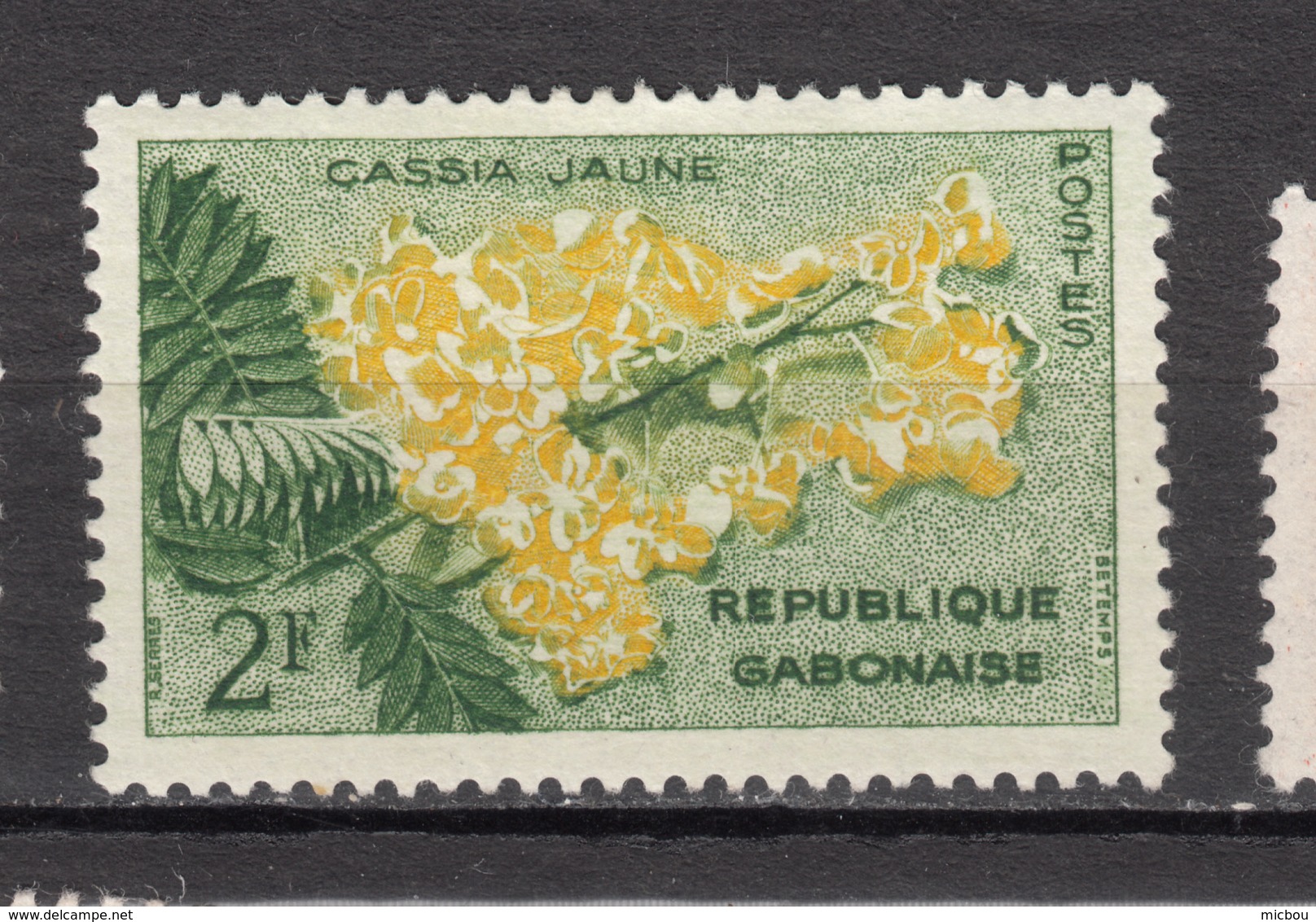 ##19, Gabon, Fleur, Flower - Gabon (1960-...)