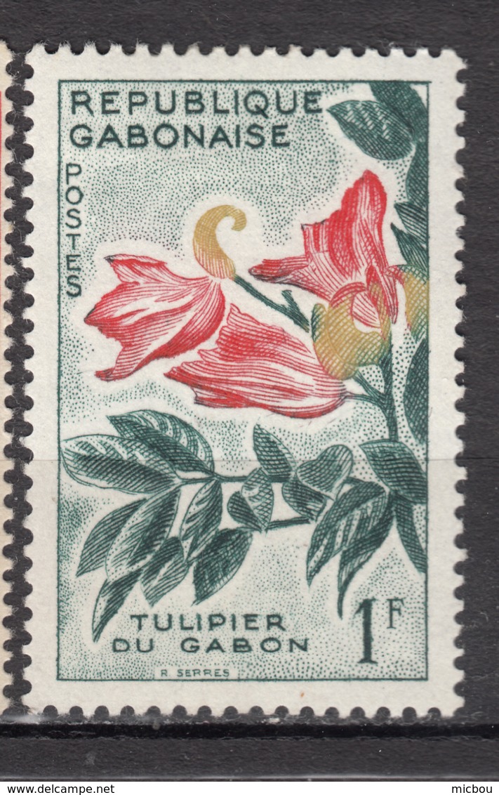 ##19, Gabon, Fleur, Flower - Gabon (1960-...)