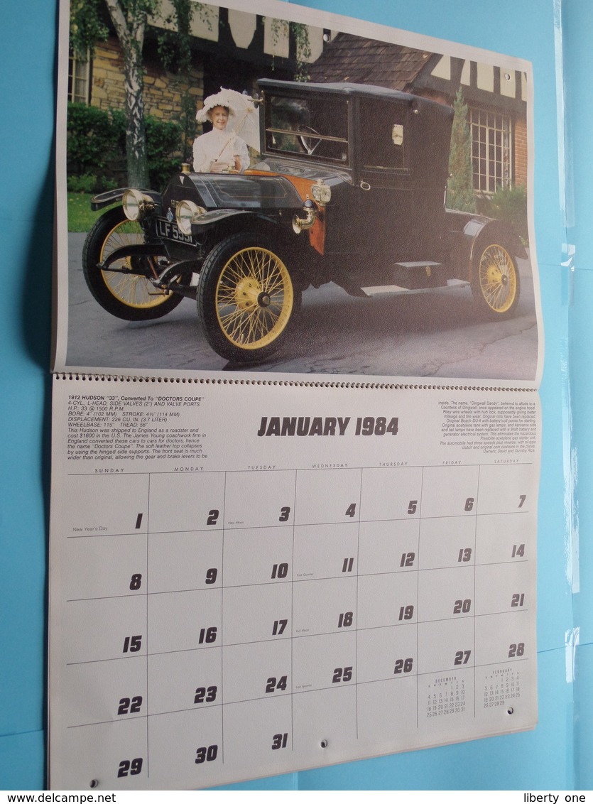 Calendar ( OLD CARS > See Photos ) 1984 COLLECTOR'S EDITION : Season's Greetings ( Fifth Edit. / Calendar Prom. ) ! - Cars