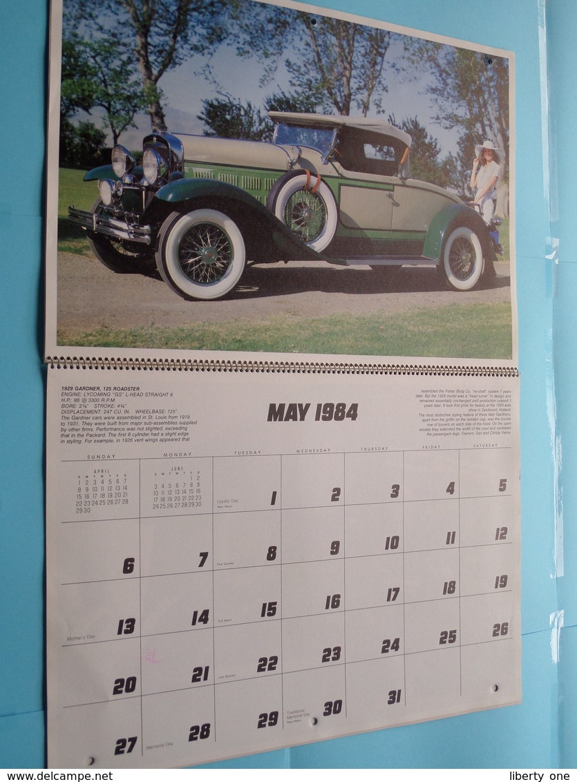 Calendar ( OLD CARS > See Photos ) 1984 COLLECTOR'S EDITION : Season's Greetings ( Fifth Edit. / Calendar Prom. ) !