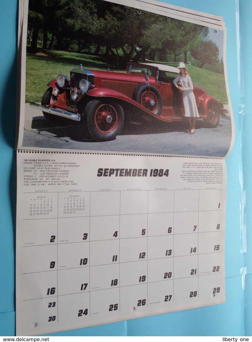 Calendar ( OLD CARS > See Photos ) 1984 COLLECTOR'S EDITION : Season's Greetings ( Fifth Edit. / Calendar Prom. ) !