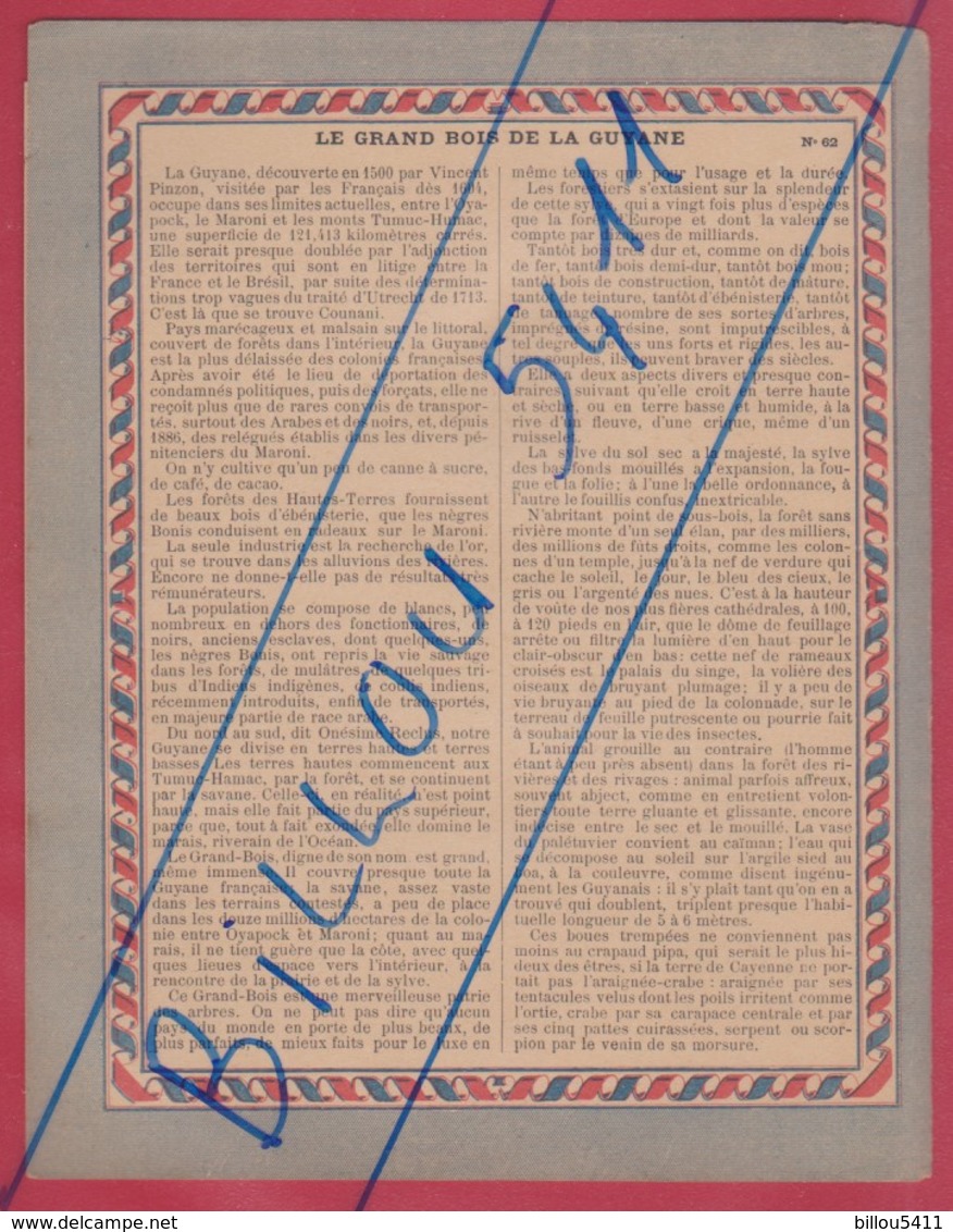 Protége Cahier Ancien La France Coloniale  "Grand Bois De La GUYANE - Schutzumschläge