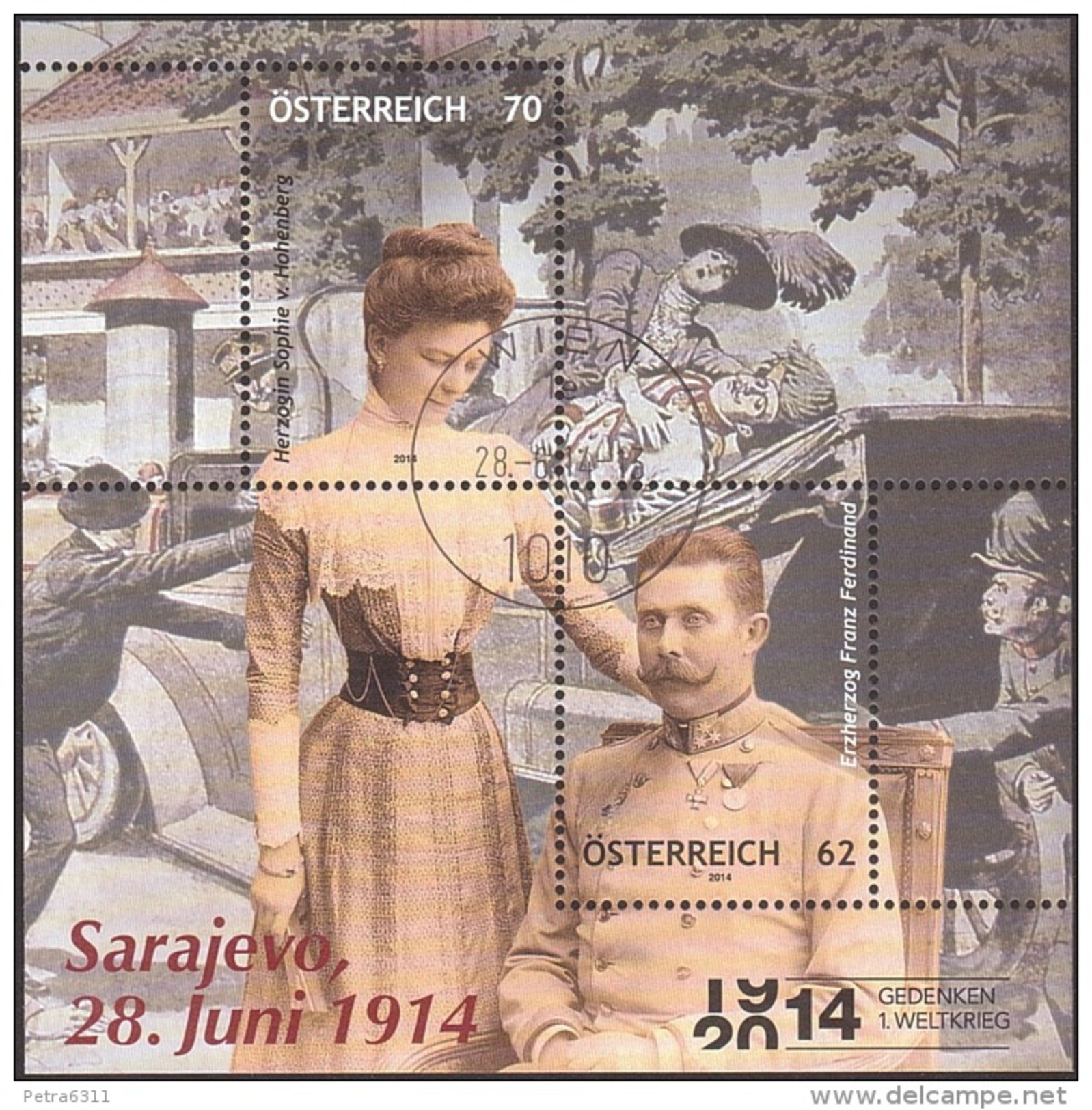 AUSTRIA ÖSTERREICH 2014 Sarajevo 1914 - 2014 (Block)  USED / O / GESTEMPELT - Gebraucht