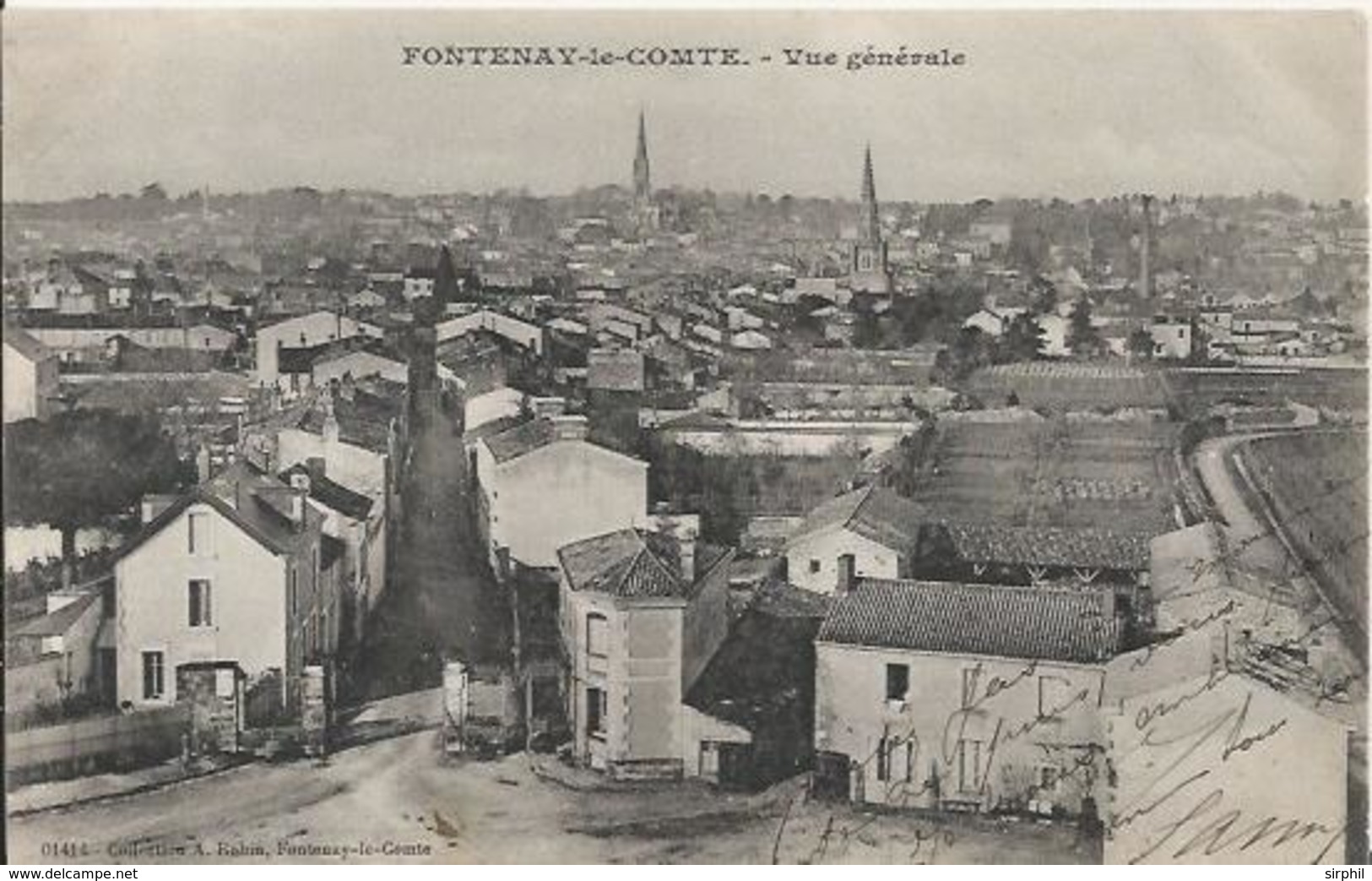 Carte Postale Ancienne De Fontenay Le Comte Vue Generale - Fontenay Le Comte