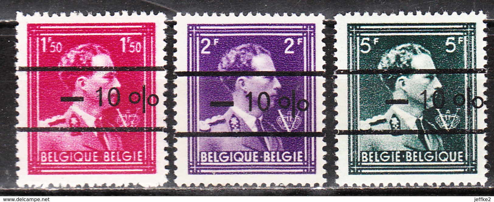 724N/P**  Leopold III Col Ouvert Surchargé -10% - DOTTIGNIES - Série Complète - MNH** - LOOK!!!! - 1946 -10%