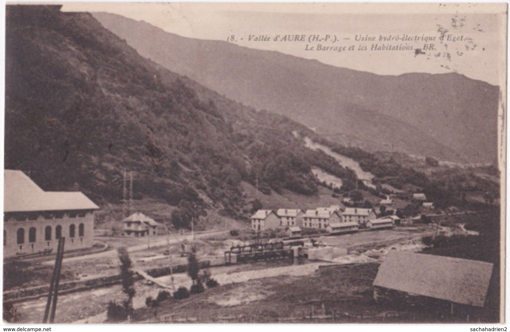 65. Vallée D'AURE. Usine Hydro-électrique D'Eget. Le Barrage Et Les Habitations. 18 - Vielle Aure