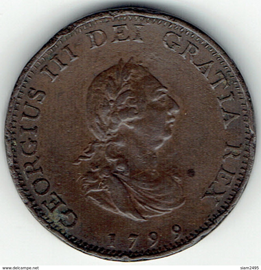 United Kingdom, 1799, One Farthing. - Andere & Zonder Classificatie