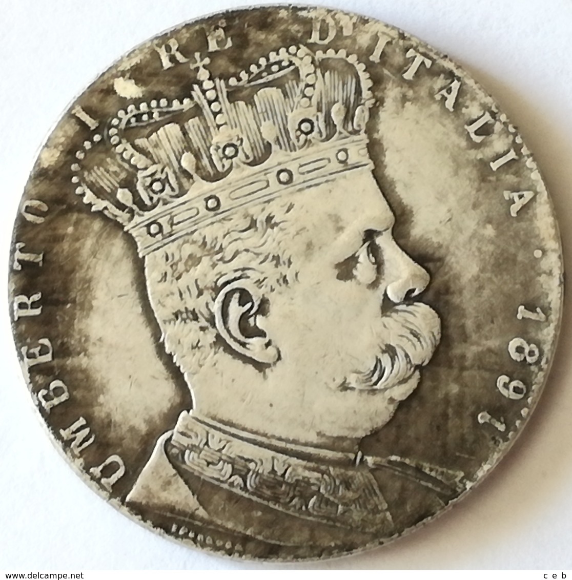 Réplica Moneda Italia. Rey Umberto I. 1 Talero – 5 Liras. Eritrea. 1891 - 1878-1900 : Umberto I