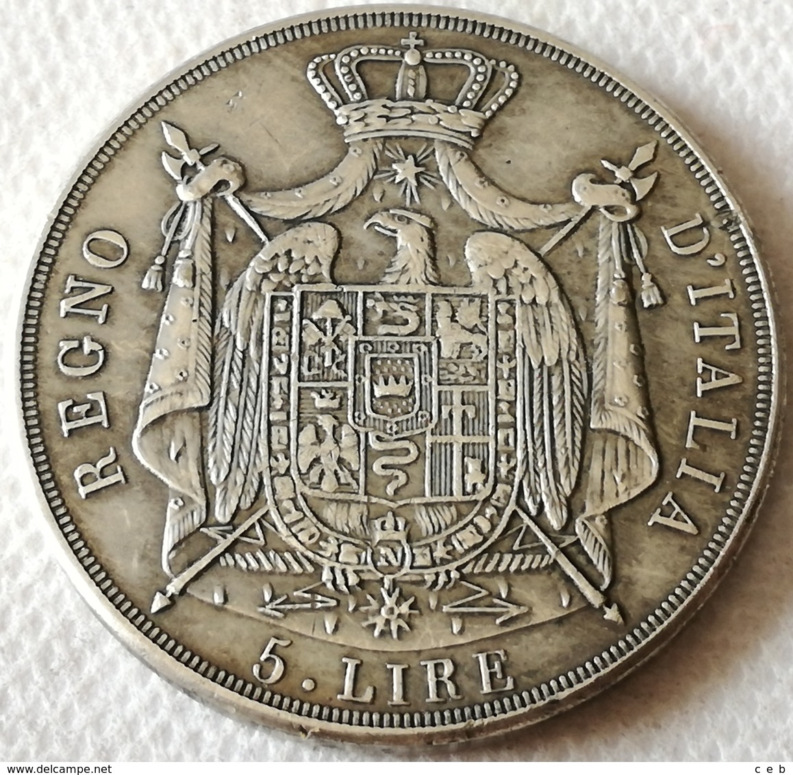 RÉPLICA Moneda Milán, Italia. Emperador Napoleón. 5 Liras. 1808 - Napoleónicas