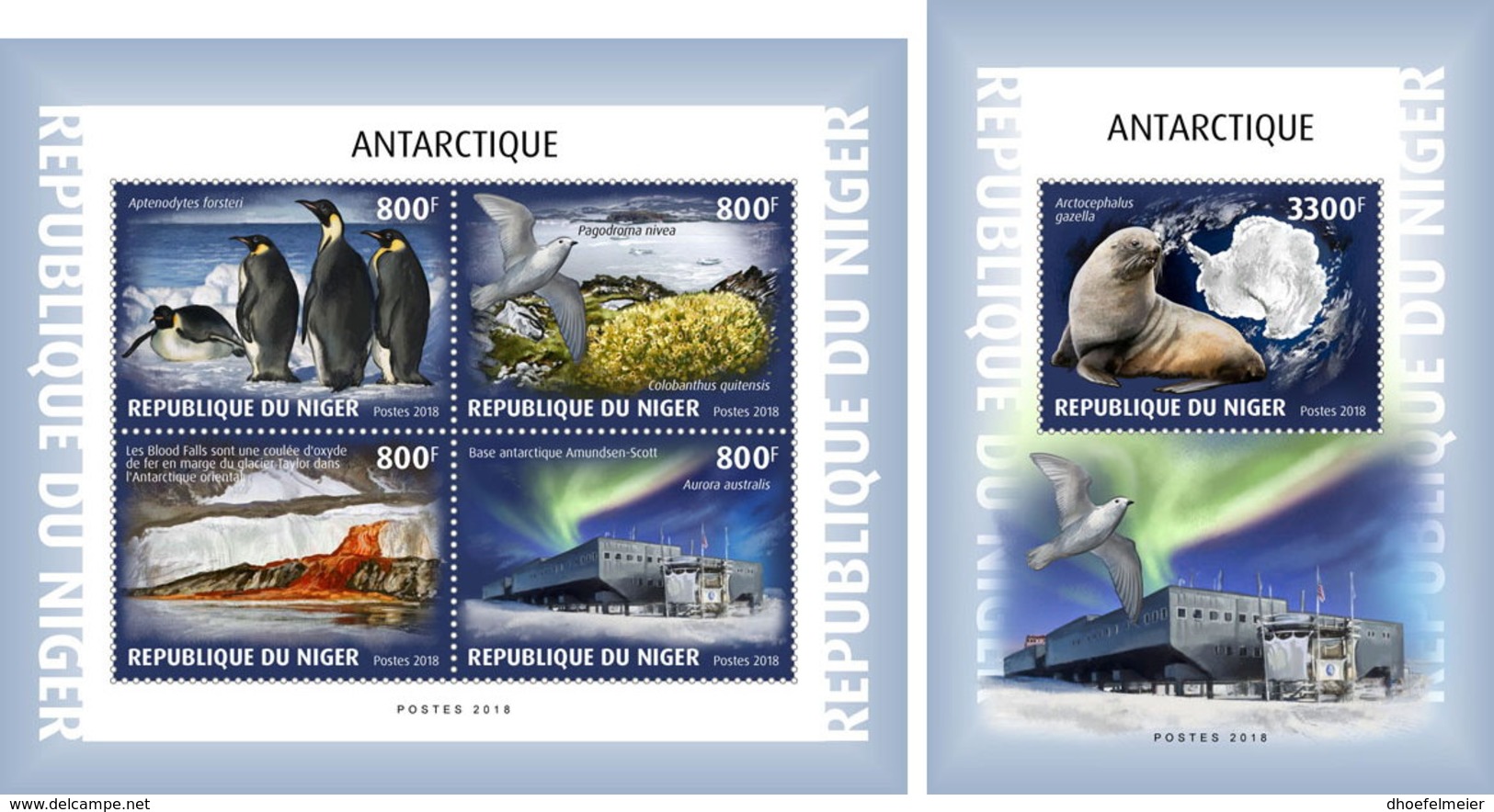 NIGER 2018 MNH Antarctica Antarktis Antartique Base Amundsen-Scott M/S+S/S - OFFICIAL ISSUE - DH1902 - Bases Antarctiques