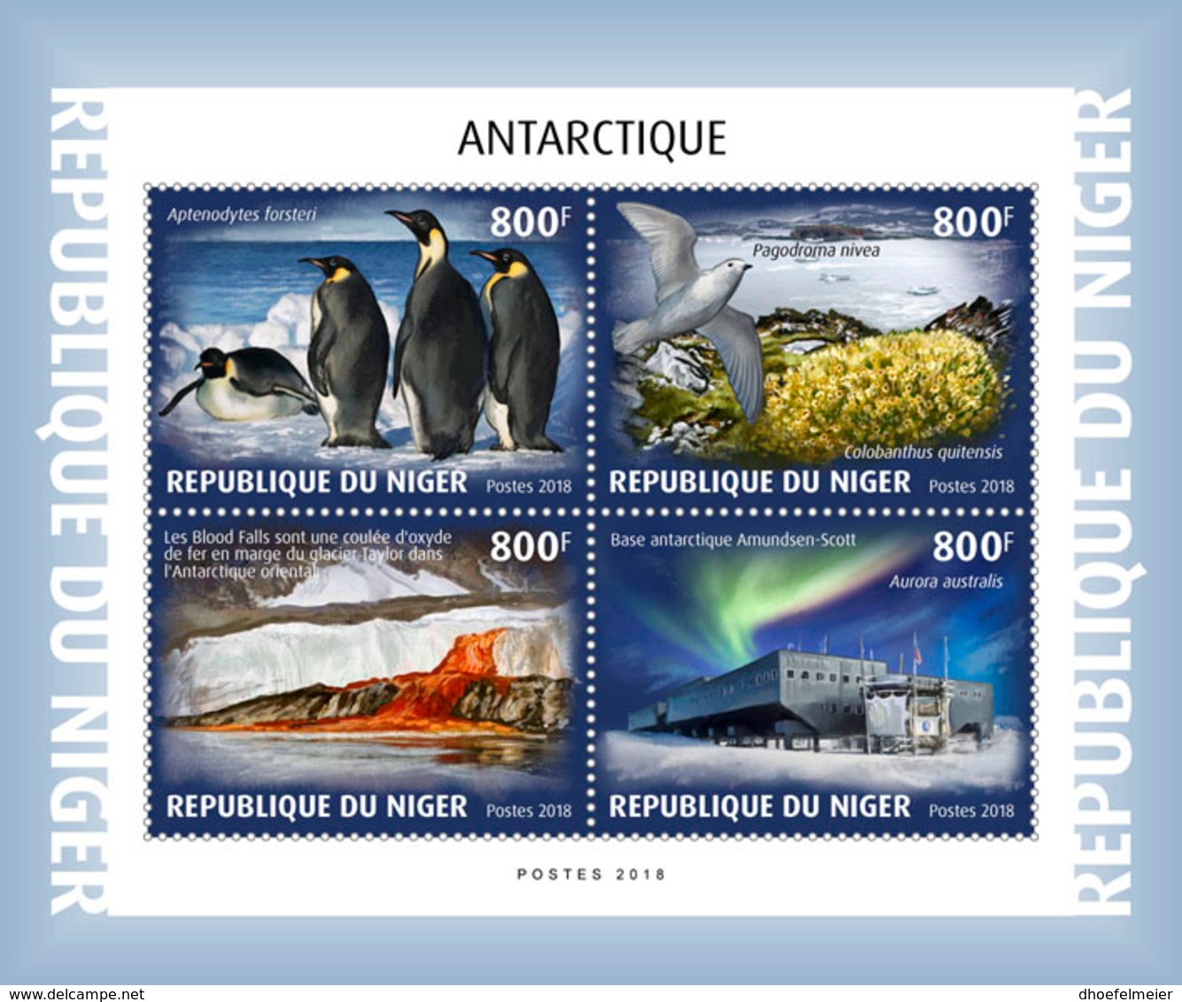 NIGER 2018 MNH Antarctica Antarktis Antartique Animals Birds M/S - OFFICIAL ISSUE - DH1902 - Faune Antarctique