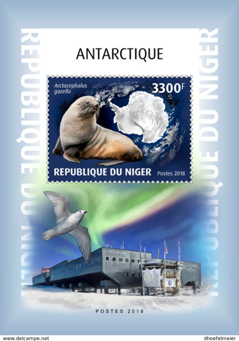 NIGER 2018 MNH Antarctica Antarktis Antartique Animals Birds S/S - IMPERFORATED - DH1902 - Faune Antarctique