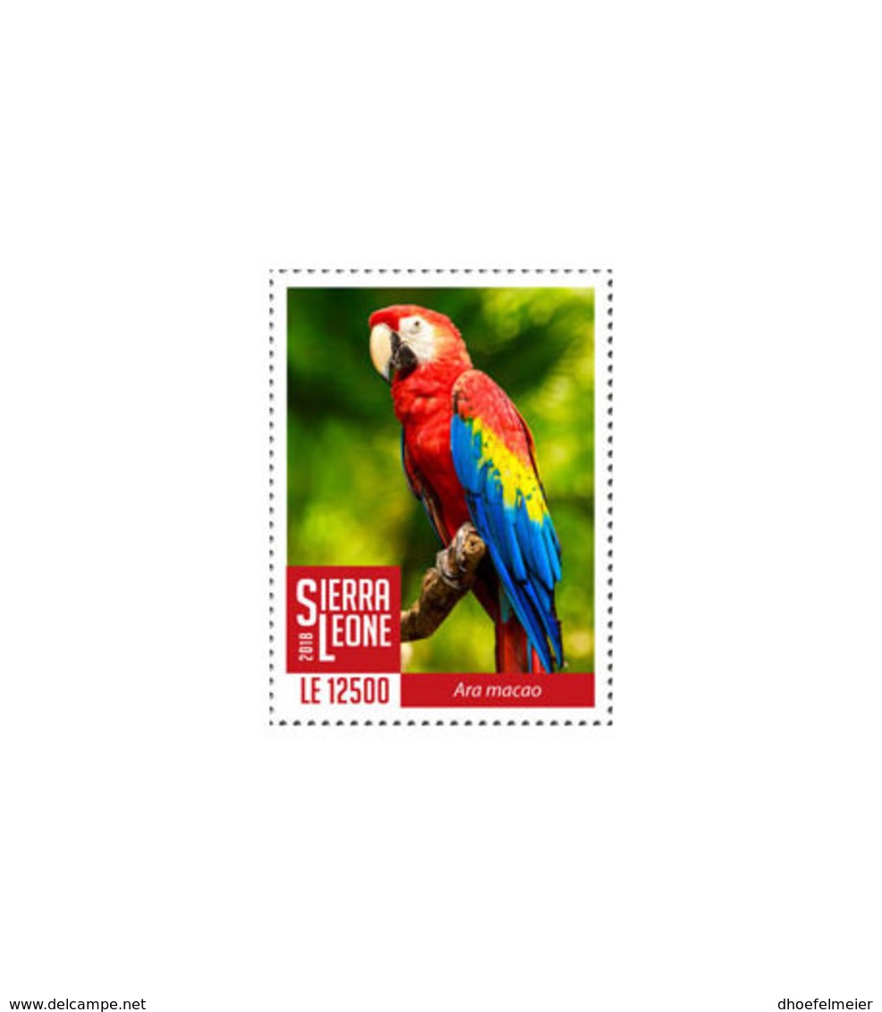 SIERRA LEONE 2018 MNH Red Parrot 1v - OFFICIAL ISSUE - DH1902 - Sierra Leone (1961-...)