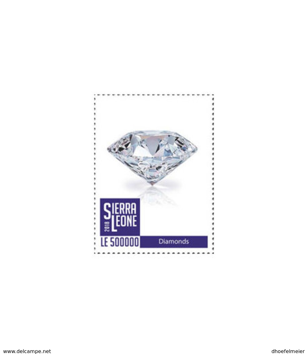 SIERRA LEONE 2018 MNH Diamonds II 1v - OFFICIAL ISSUE - DH1902 - Sierra Leone (1961-...)