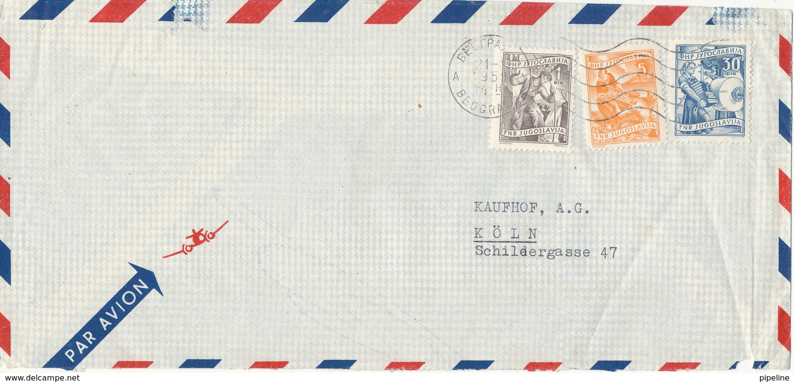 Yugoslavia Air Mail Cover Sent To Germany 21-1-1958 - Airmail